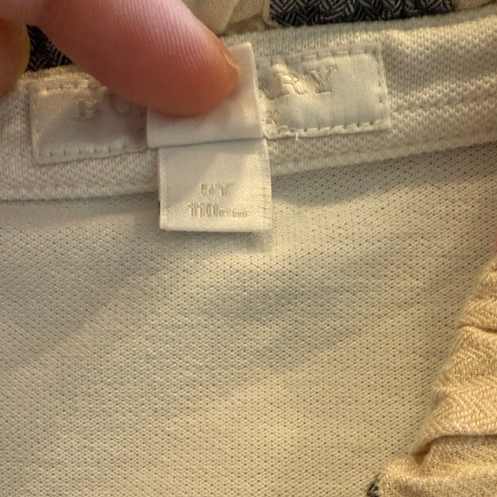 Kids Burberry White Polo Shirt with Ruffled Collar - Picture 3 of 3